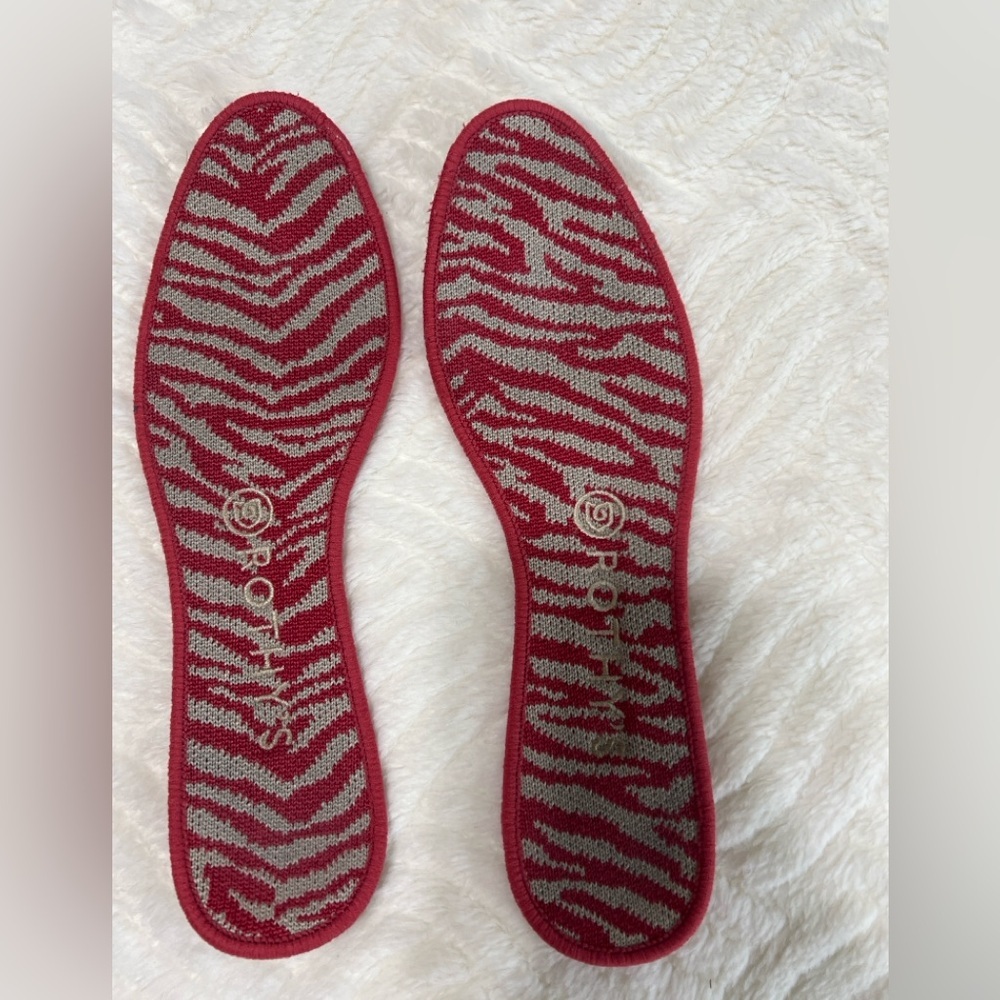 Rothy’s The Flat Red Zebra Print Knit Flats Women’s Size 9 EUC Washable - Picture 4 of 11